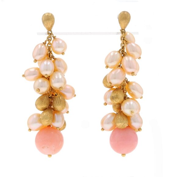 Marco Bicego Acapulco Opal Pearl Dangle Earrings - Yellow Gold 18k Bead Pierced - Picture 1 of 6